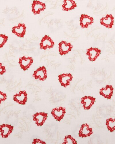 Hvid med rosenhjerter og duer - Patchwork
