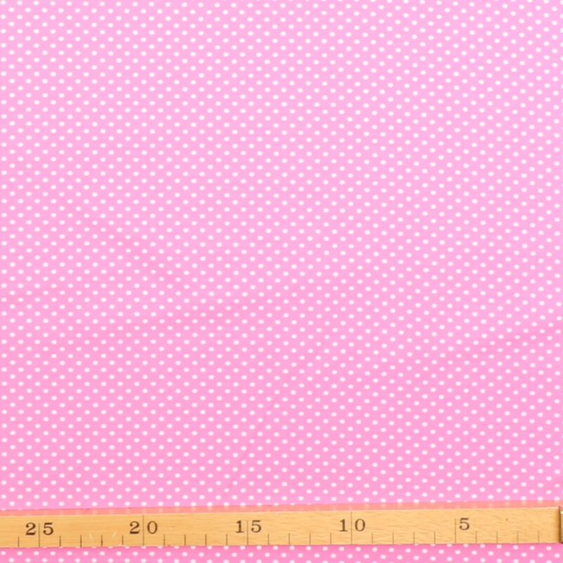 Prikker i hvid på lys pink - Jersey - Info mangler