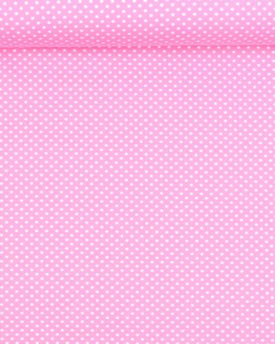 Prikker i hvid på lys pink - Jersey