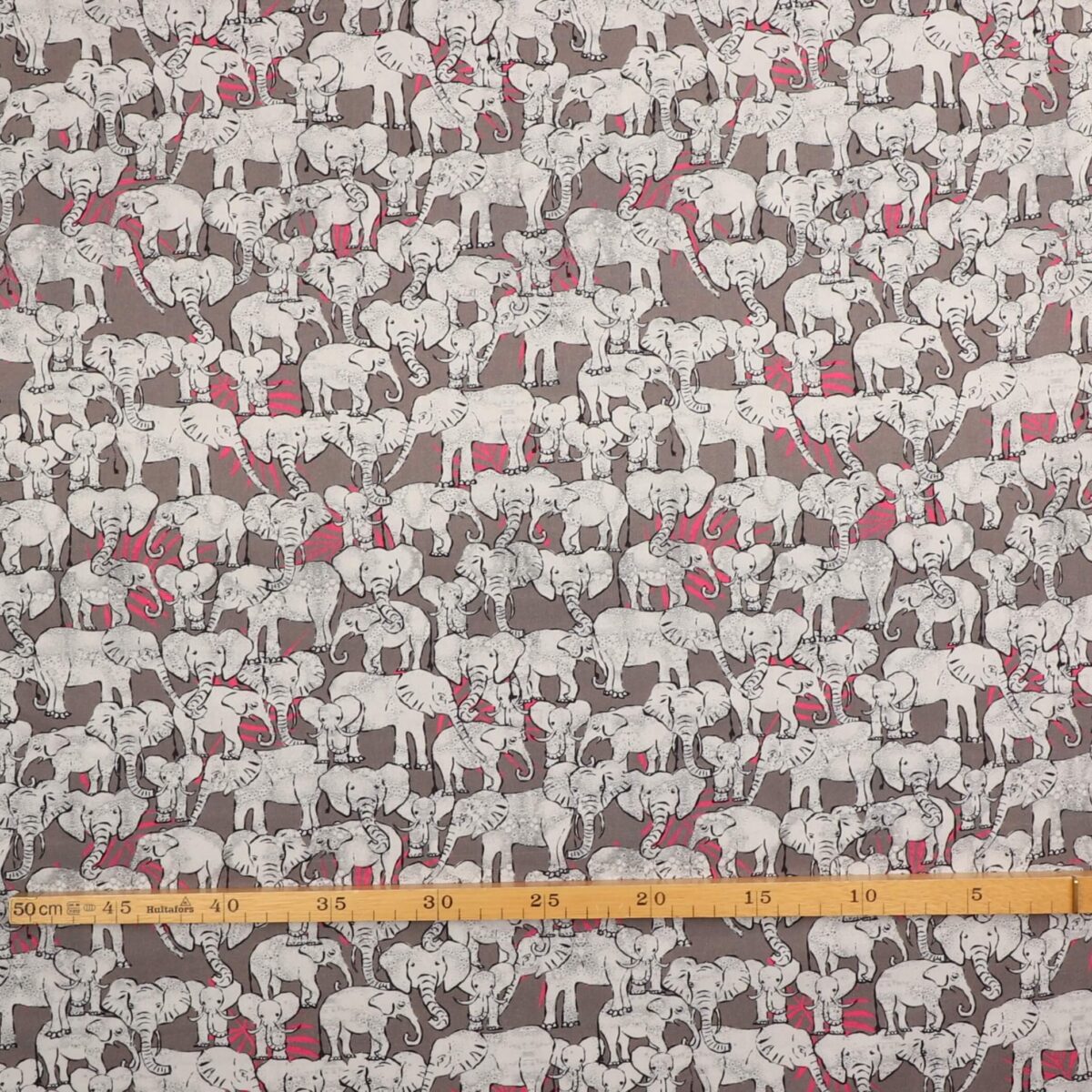 Elefanter på grå - Patchwork - Billede 2
