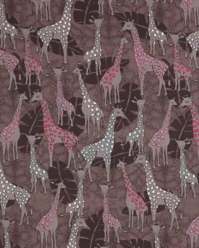 Giraffer på brun - Patchwork