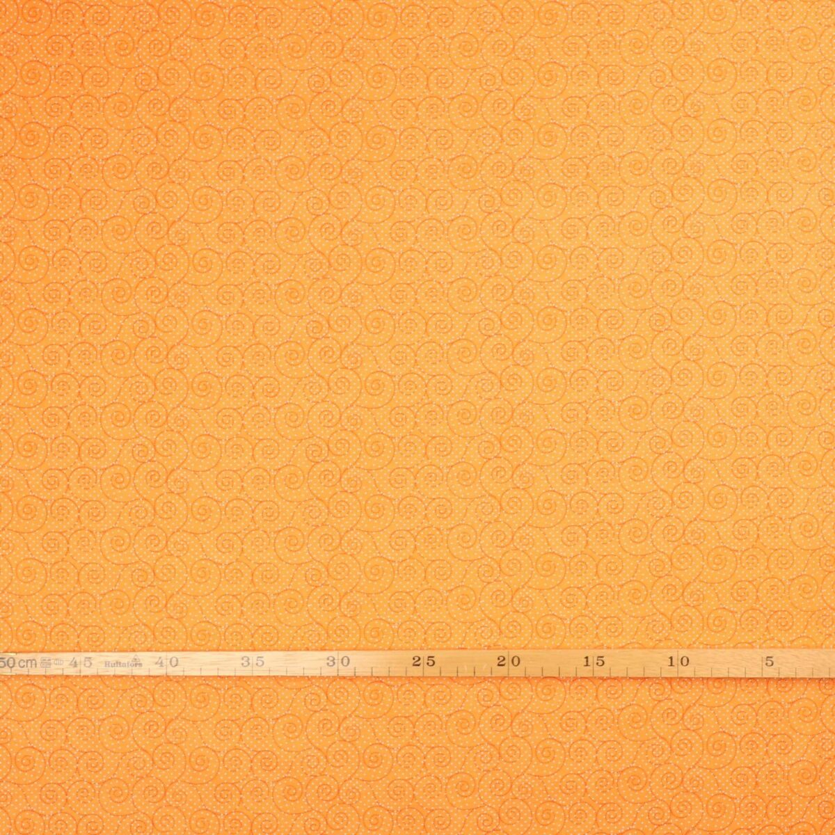 Orange m. hvide prikker og orange mønster - Patchwork - Billede 3