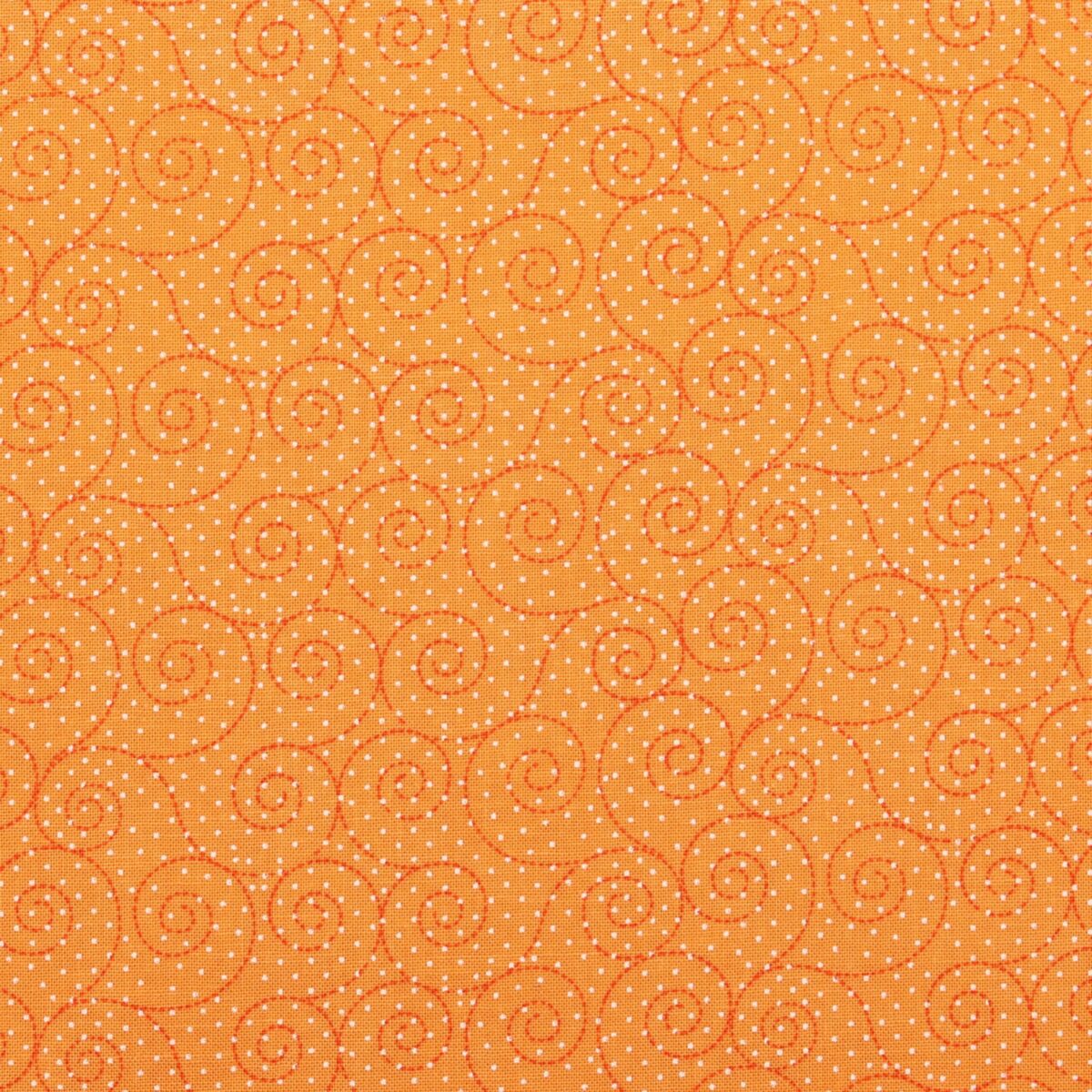 Orange m. hvide prikker og orange mønster - Patchwork - Billede 2