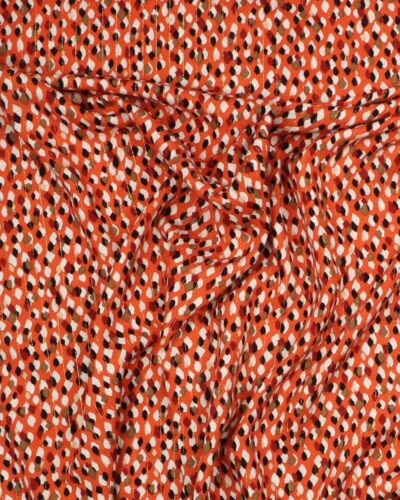 Guldtråd og brændt orange m. mønster - Rayon 6 Guldtråd og brændt orange m. mønster - Rayon