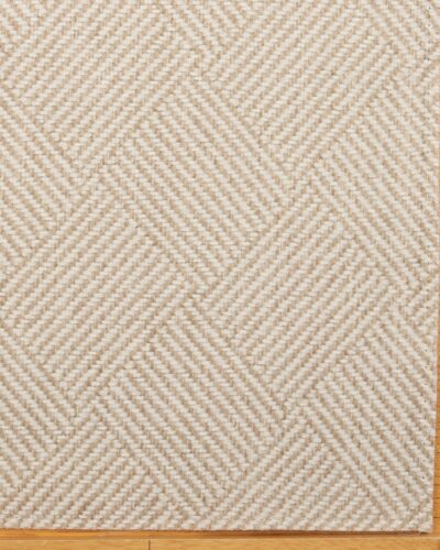 Hvid/beige møbelstof - Uld/polyester