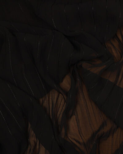 Sort med blank smal stribe - Chiffon, polyester
