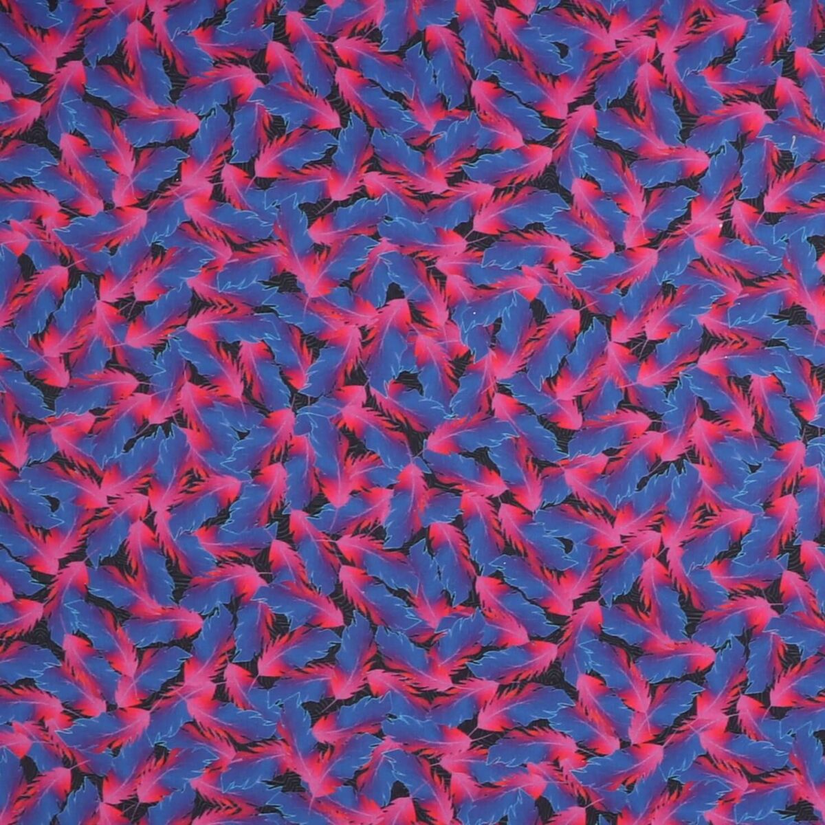Fjer, pink/blå - Patchwork