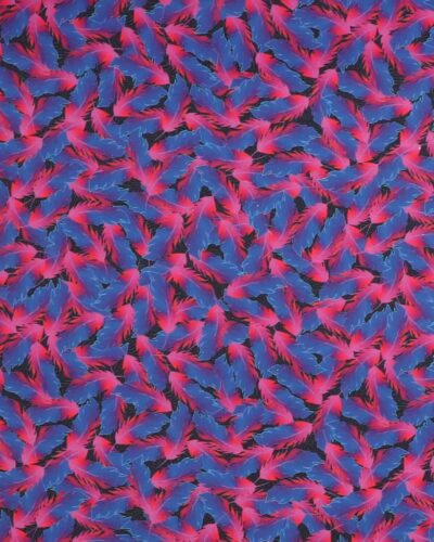 Fjer, pink/blå - Patchwork