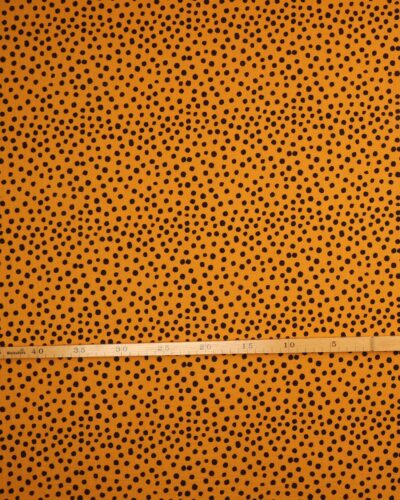 Karry med sorte pletter - Double Gauze blestof/musselin stof 7 Karry med sorte pletter - Double Gauze blestof/musselin stof