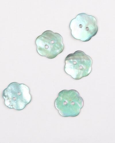 Blomst aqua - Perlemor 17 mm