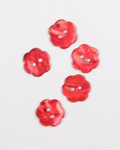 Blomst rød - Perlemor 17 mm