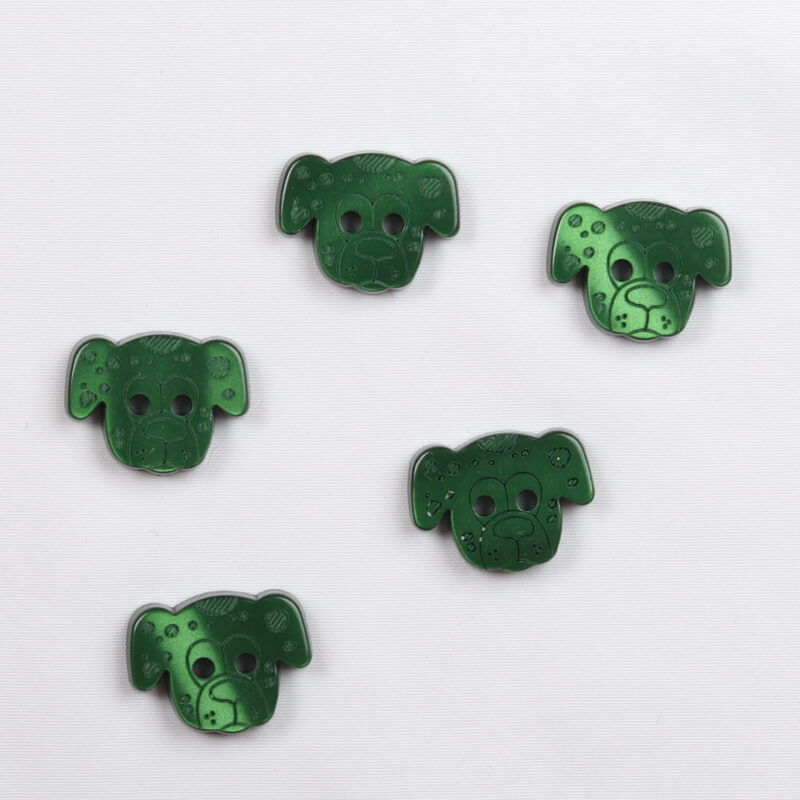 Mørkegrønt hundehoved, 12x15 mm -