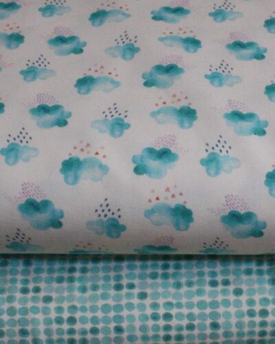 Regnskyer på hvid bund - Jersey