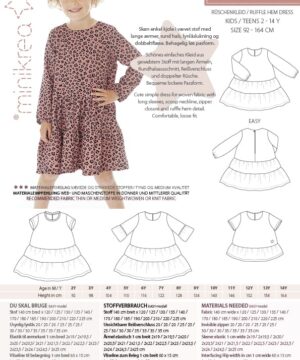 Kjole med flæse str. 2-14 år – Minikrea 33030 - Minikrea