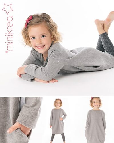 Sweat kjole str. 2-14 år – Minikrea 33040