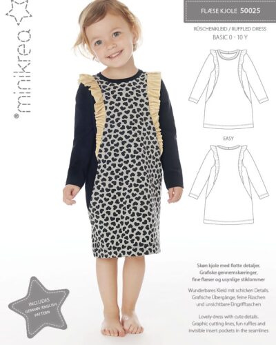 Flæsekjole, str. 0-10 år - Minikrea 50025