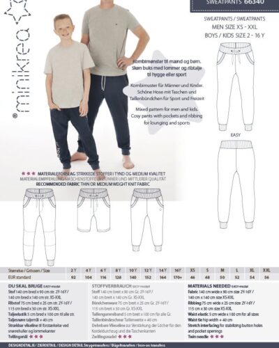 Sweatpants, str. 2-16 år / str. XS-XXL - Minikrea 66340-
