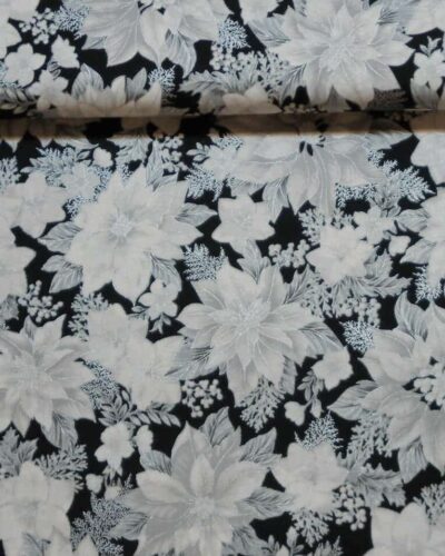 Juleblomster i grå - Patchwork