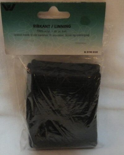 Ribkant linning, sort