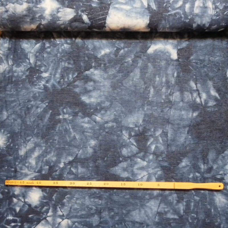 Mønstret blå - Kraftig bomuld med stræk