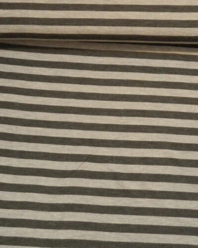 Koksgrå/grå striber - strik jersey, uld/polyester