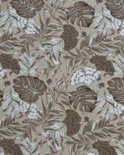 Blomster i lysebrune nuancer - Jersey