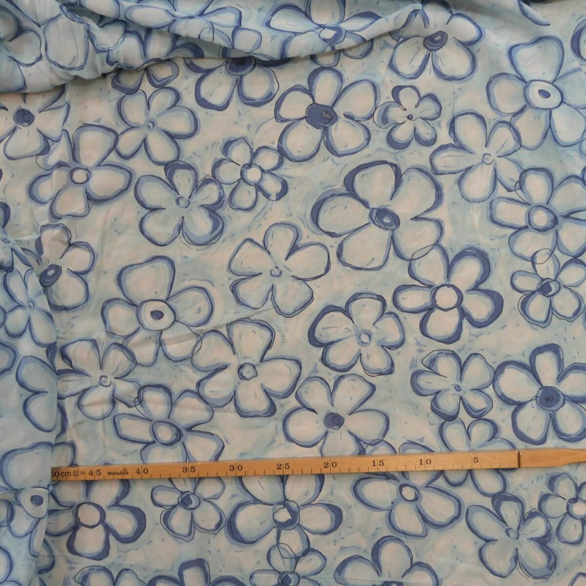 Blomster og abstrakt mønster - Chiffon, viskose/polyester - Billede 2