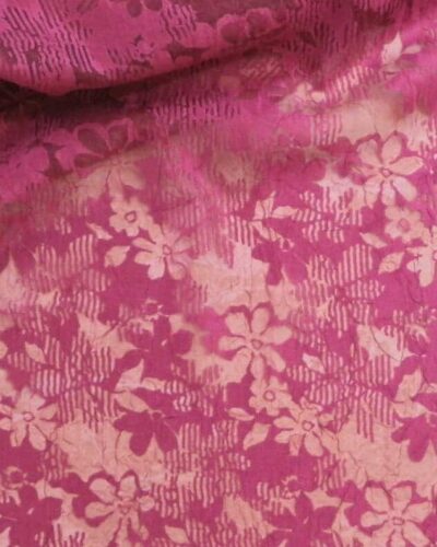 Cerise med blomster - Chiffon, polyester