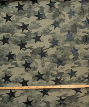 Camouflage med stjerner- French Terry - Info mangler