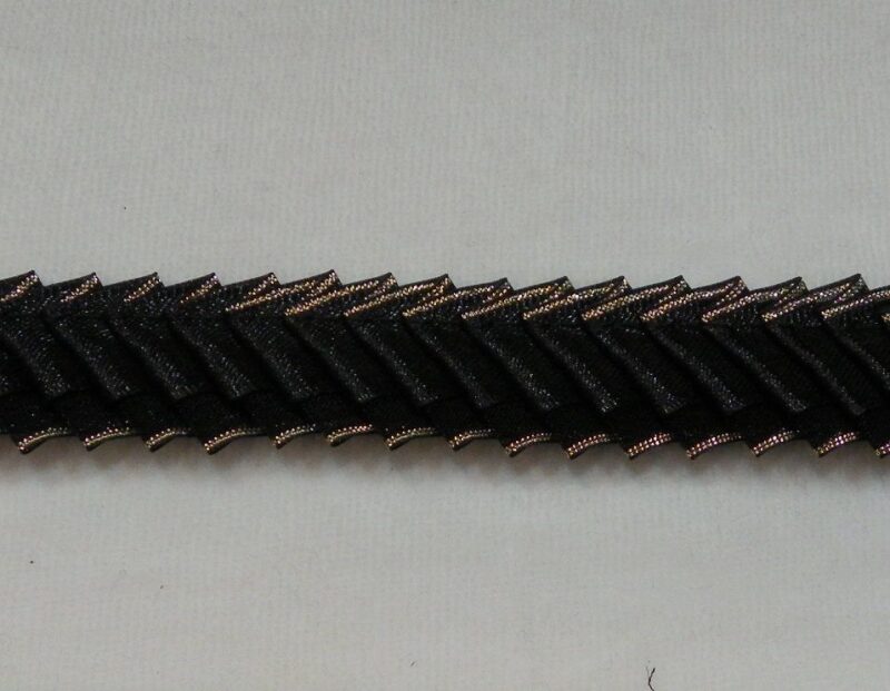 Flæsebånd, sort m. guldkant, 20 mm. -