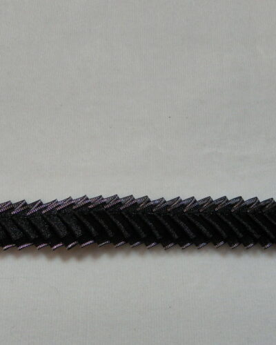 Flæsebånd, sort m. sølvkant, 20 mm.