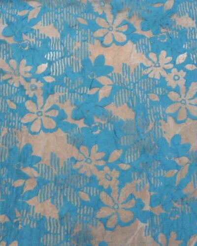 Gennemsigtige turkis blomster - Chiffon, polyester