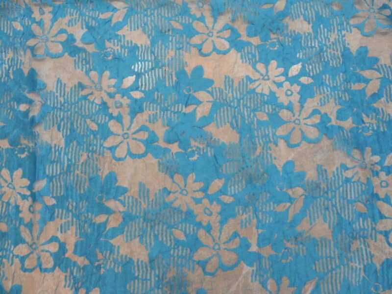 Gennemsigtige turkis blomster - Chiffon, polyester