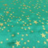 Grøn med guldstjerner, Polyester (foér) - Info mangler