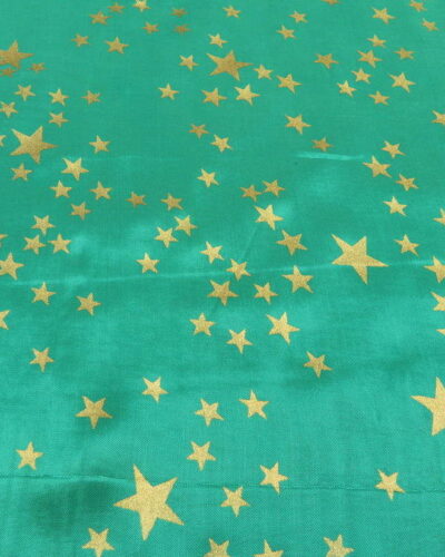 Grøn med guldstjerner, Polyester (foér)