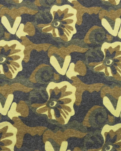 Blomster m. grønne farver, strik jersey