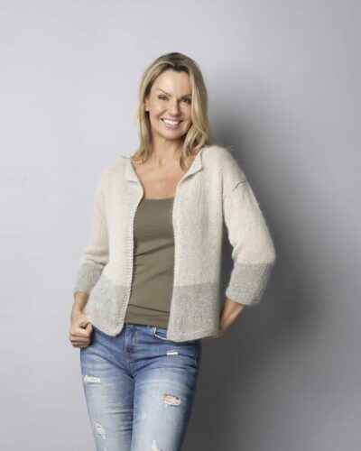 Kort bred jakke, 1628 - Linea/Anisia garn