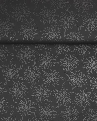 Sølvblomster på grå - Patchwork