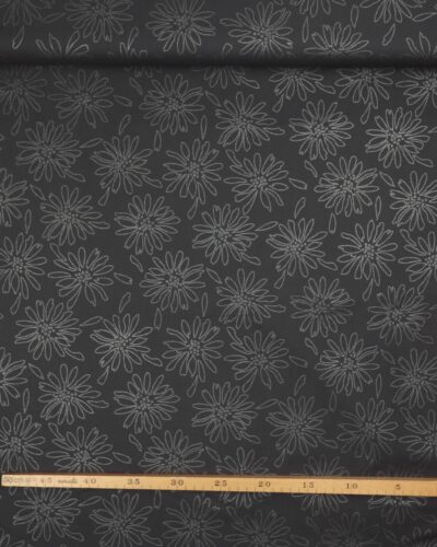 Sølvblomster på grå - Patchwork