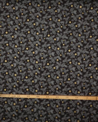 Gold Shimmers, sort m. guld og kogler - Patchwork