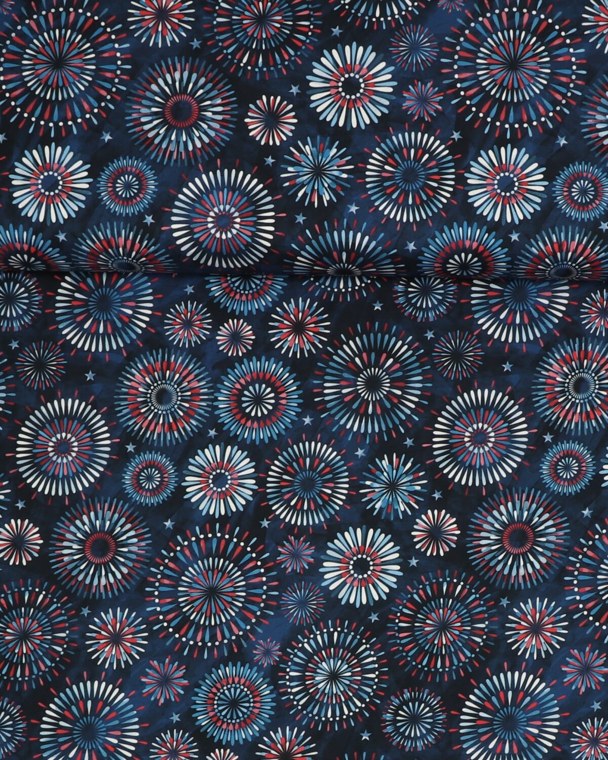 Mønster på blå bundfarve - Patchwork