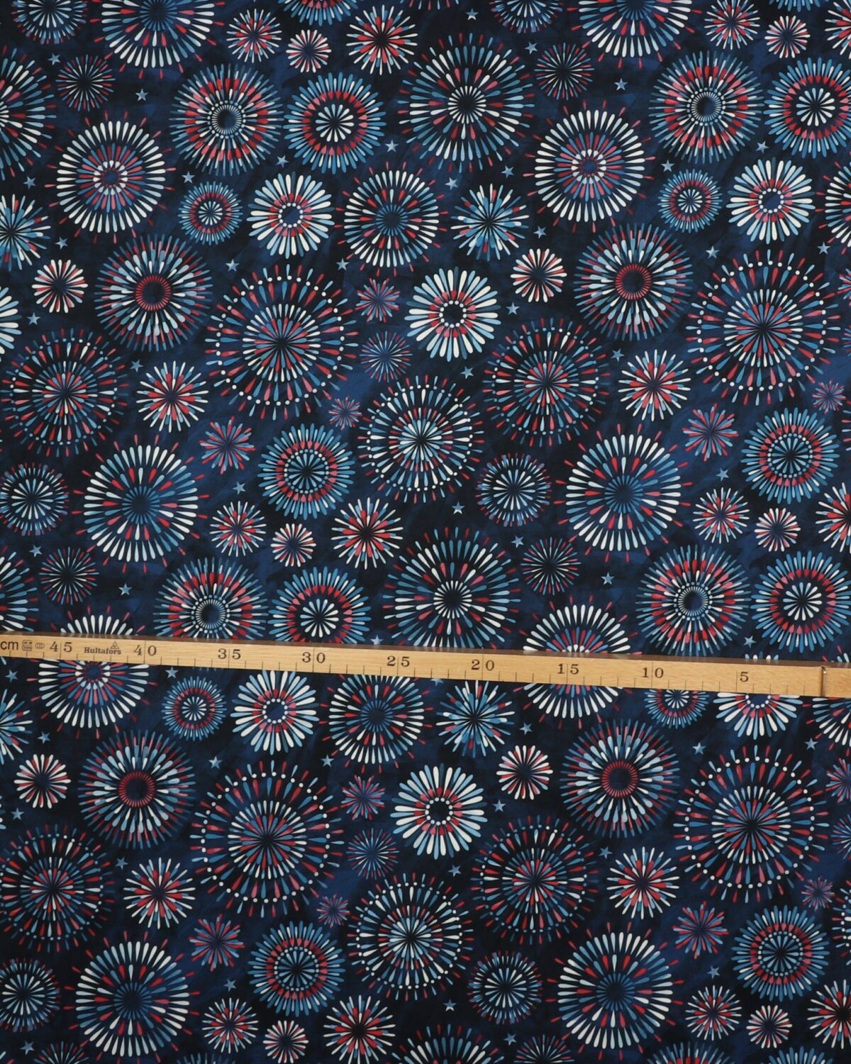 Mønster på blå bundfarve - Patchwork - Billede 3