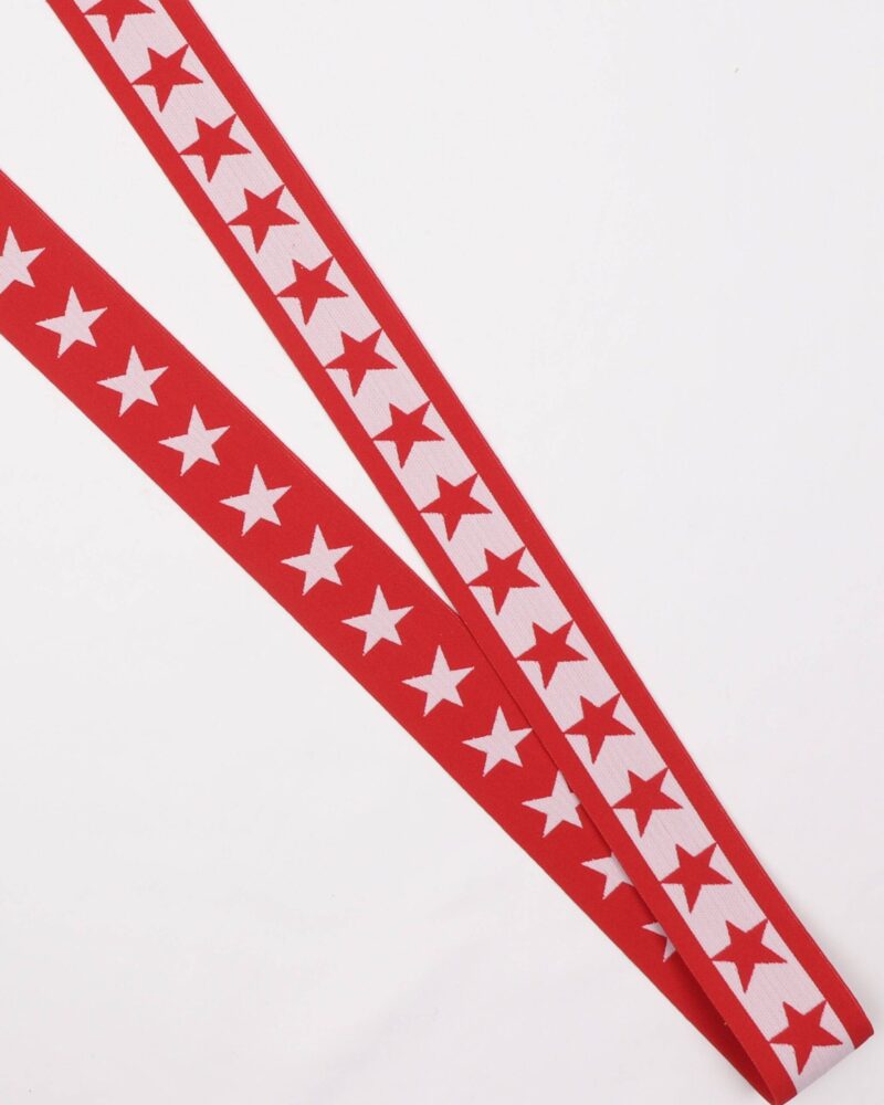 Stjerner, Rød/hvid - 40 mm elastik -