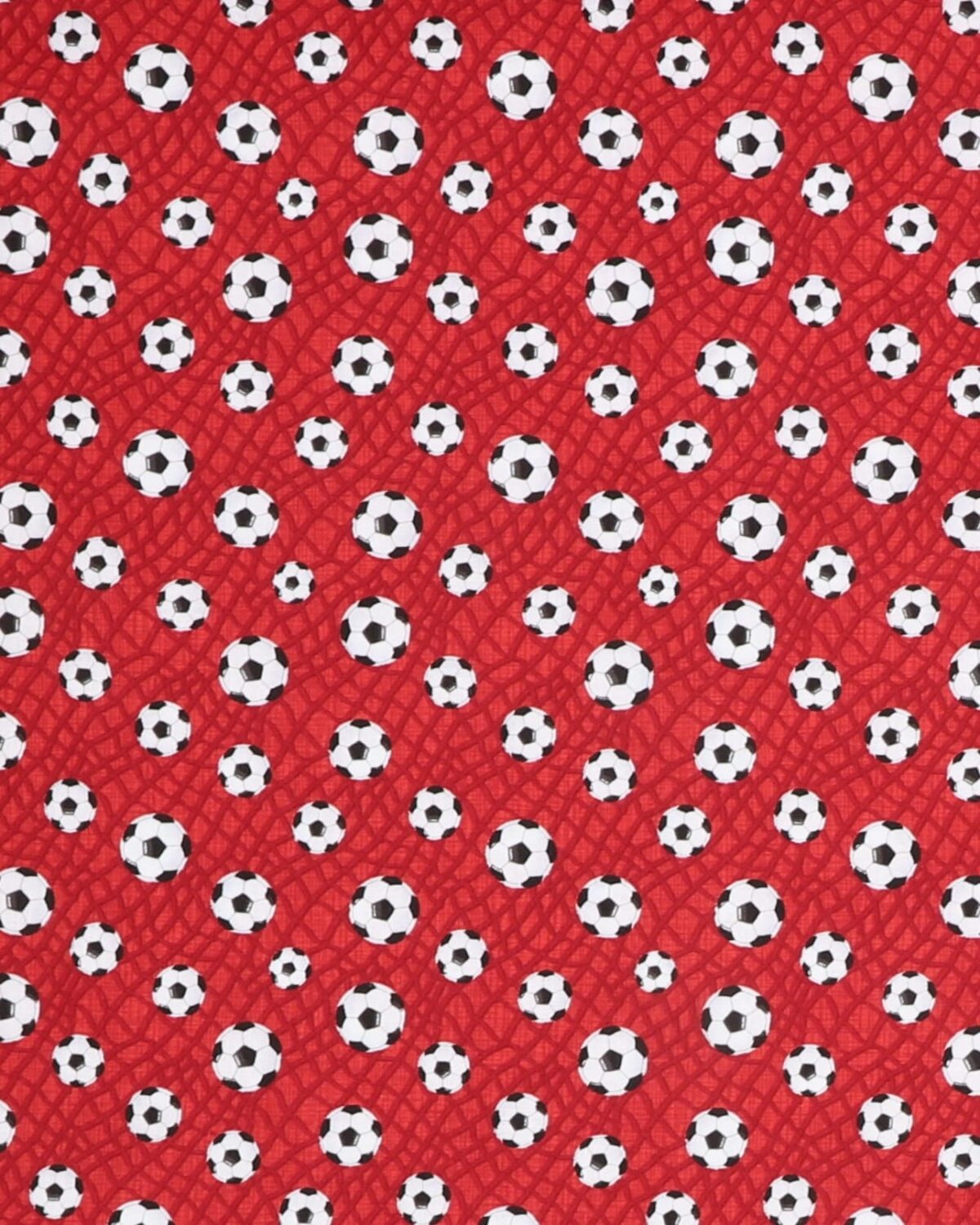 Fodbolde på rød bund  - Patchwork - Billede 2