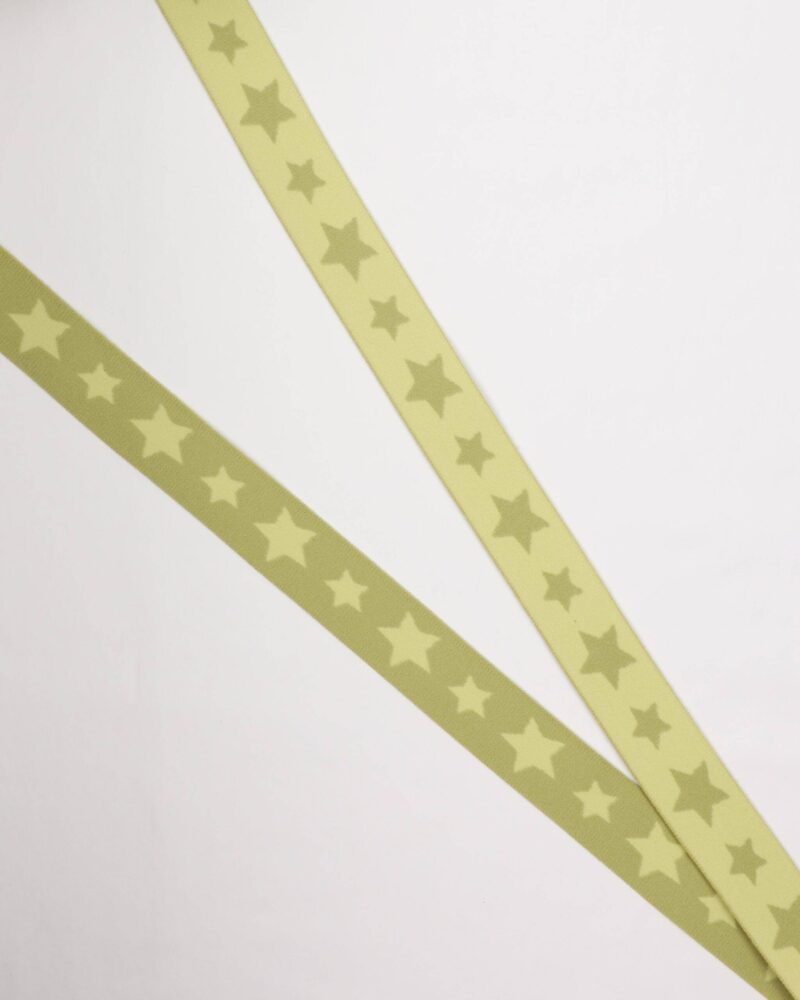 Stjerner, Lys grøn/lysegrøn - 30 mm elastik -