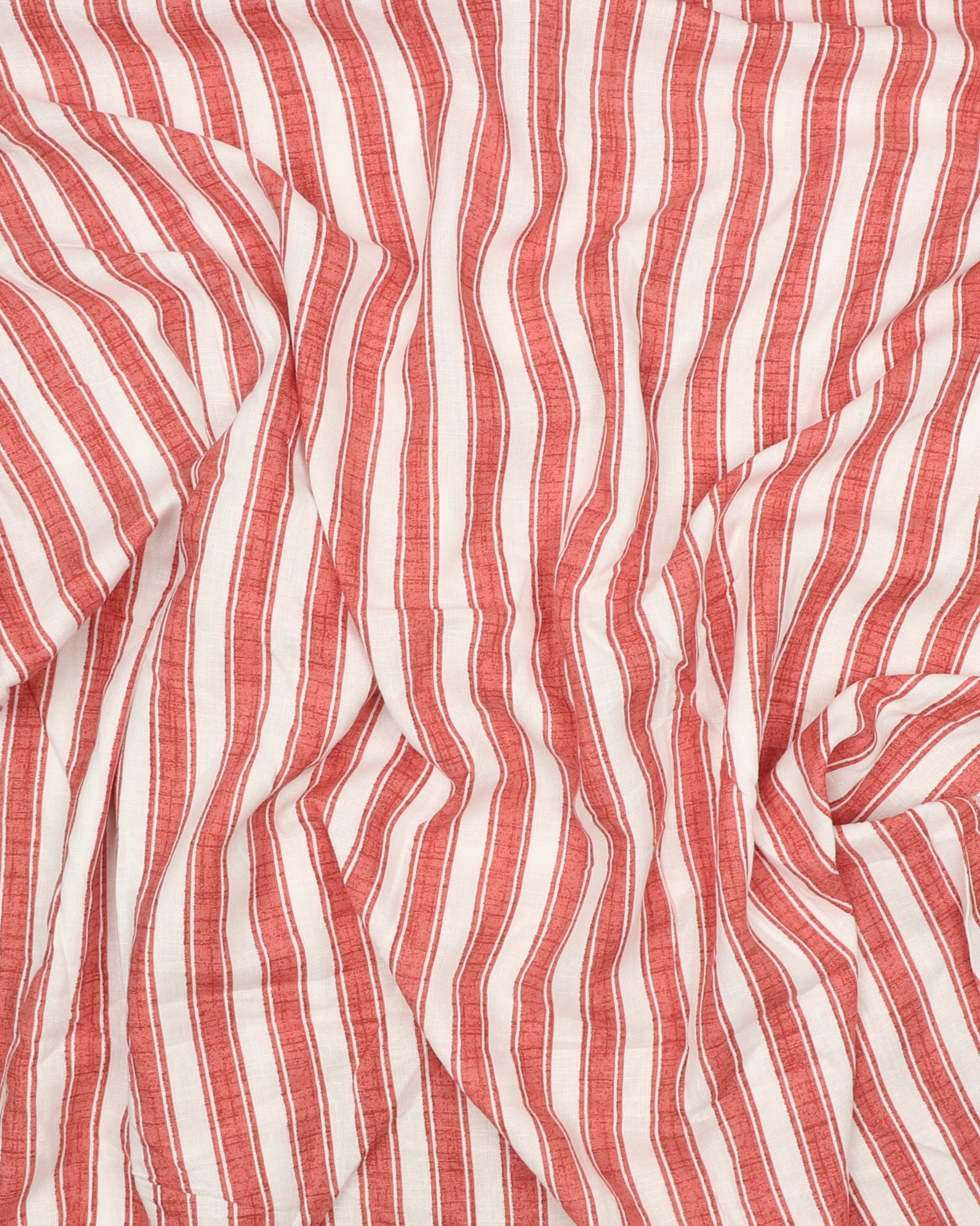 Hvid og rustrøde striber - Bomuld 4 Hvid og rustrøde striber - Bomuld - Billede 2