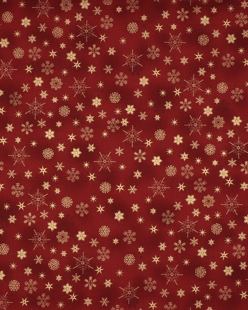 Christmas is near, Mørkerød m. guld - Patchwork - Info mangler