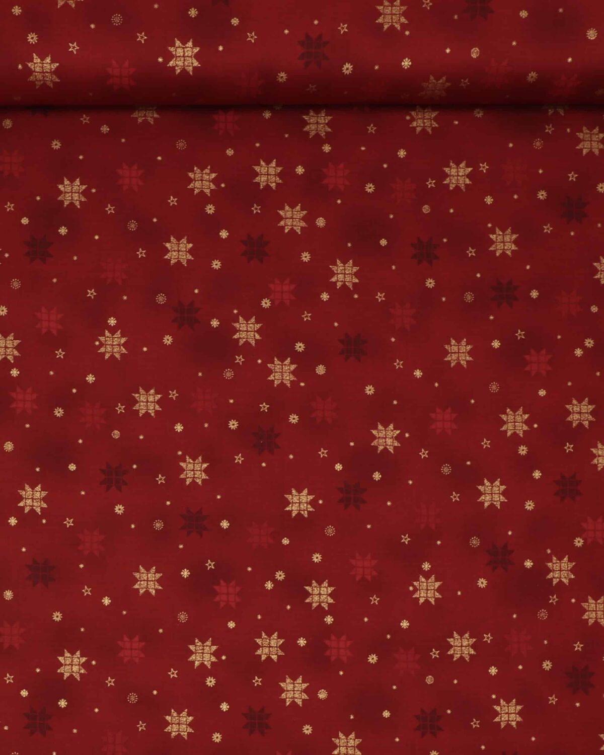 Christmas is near, Mørkerød m. guld - Patchwork