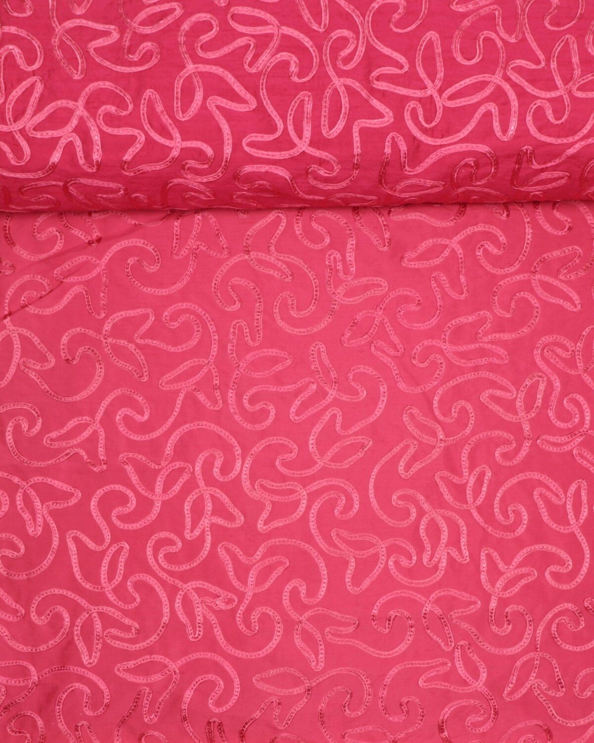 Pink m. påsyet mønster - Thaisilke