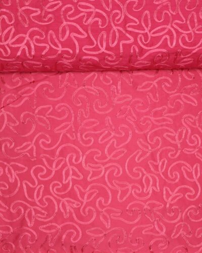 Pink m. påsyet mønster - Thaisilke